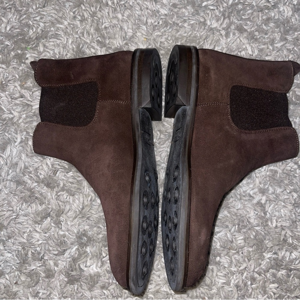 Polo Ralph Lauren Brown Calf Suede Chelsea Ankle Boots Made In Italy Sz 9.5D Men - Picture 13 of 14
